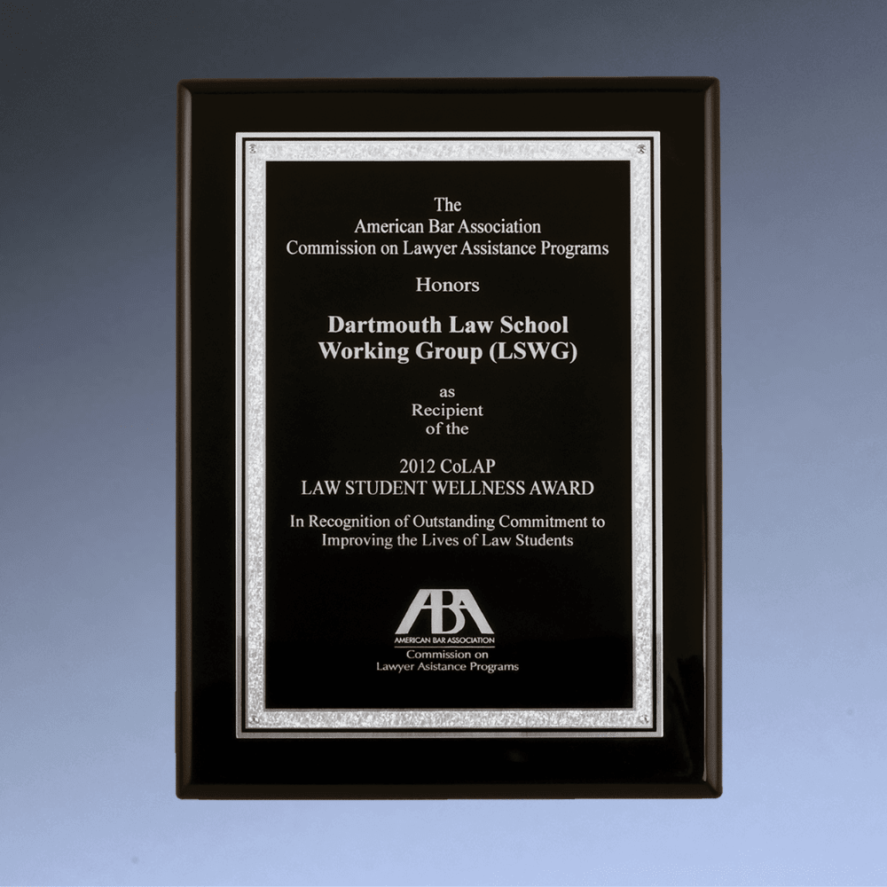 High Gloss Black Plaque with Silver Florentine Border - Scalloped Edges