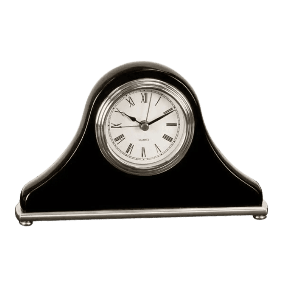 High Gloss Desk and Mantle Clocks with Custom Engraving - Rail Station Station Desk Clock (Rosewood Piano Finish)