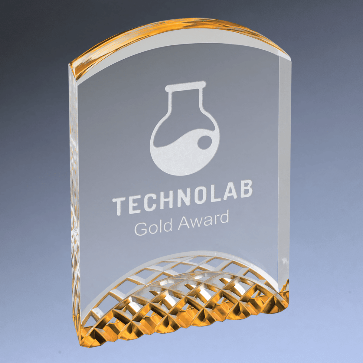 Horizon Acrylic Arch Award with Gold, Blue or Silver Accents - Gold