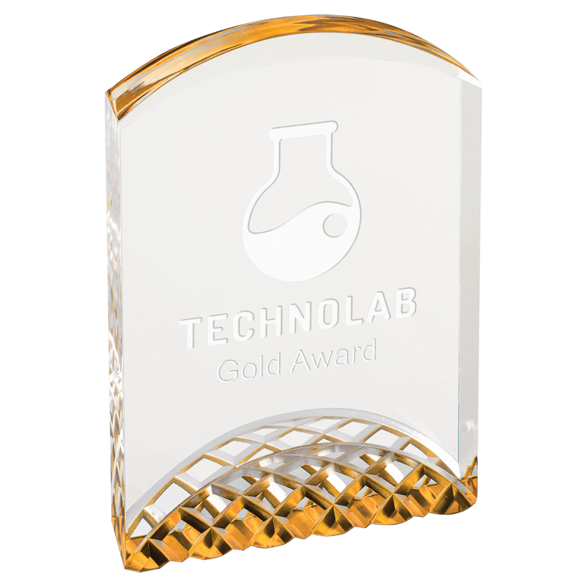 Horizon Acrylic Arch Award with Gold, Blue or Silver Accents - Silver