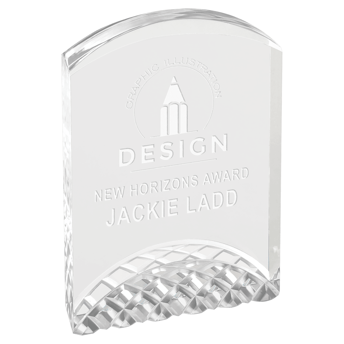 Horizon Acrylic Arch Award with Gold, Blue or Silver Accents - Silver