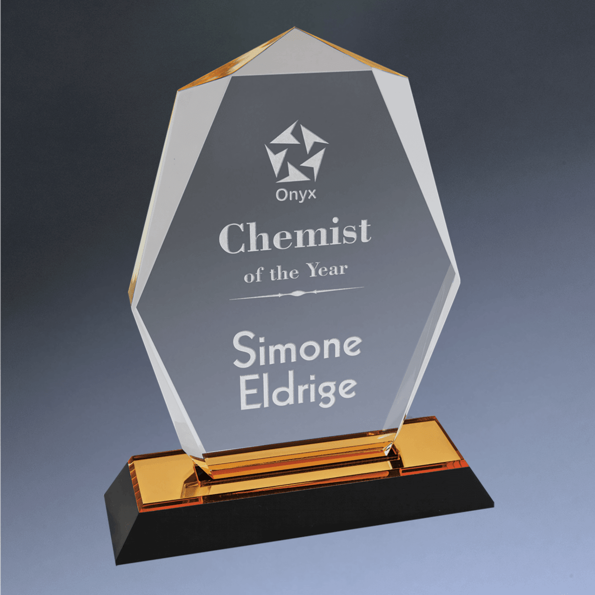 Impress Acrylic Awards with Color Mirror Base - Octagon Point