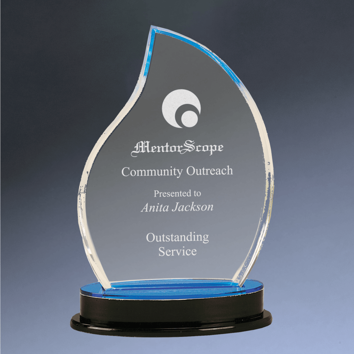 Impress Acrylic Awards with Color Mirror Base - Flame