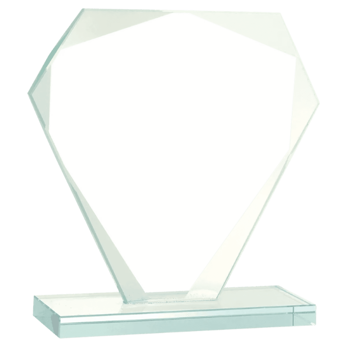 Jade Glass Awards with Beveled Edges and Frosted Etching - Diamond