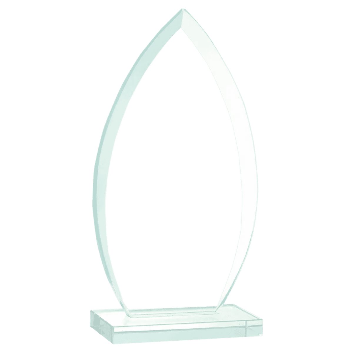 Jade Glass Awards with Beveled Edges and Frosted Etching - Diamond