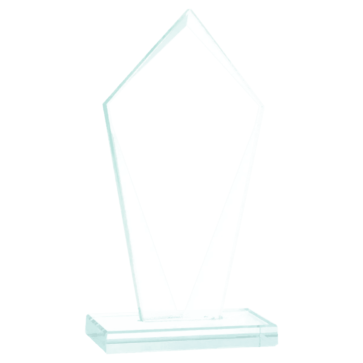 Jade Glass Awards with Beveled Edges and Frosted Etching - Diamond