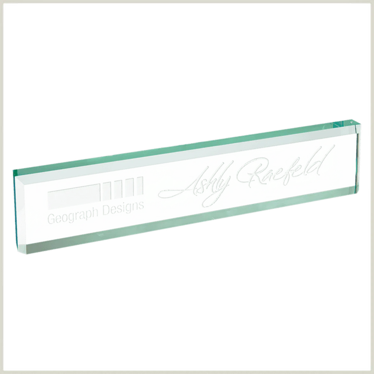 Jade Glass Desk Wedge - LightForce Laser Engraving, LLC