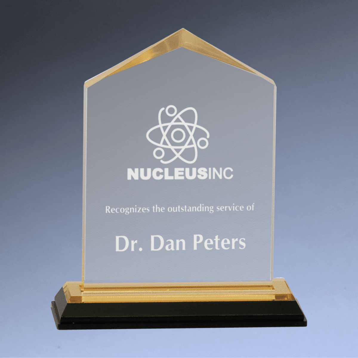 Jewel Impress Acrylic Awards in Silver, Gold or Blue - Gold