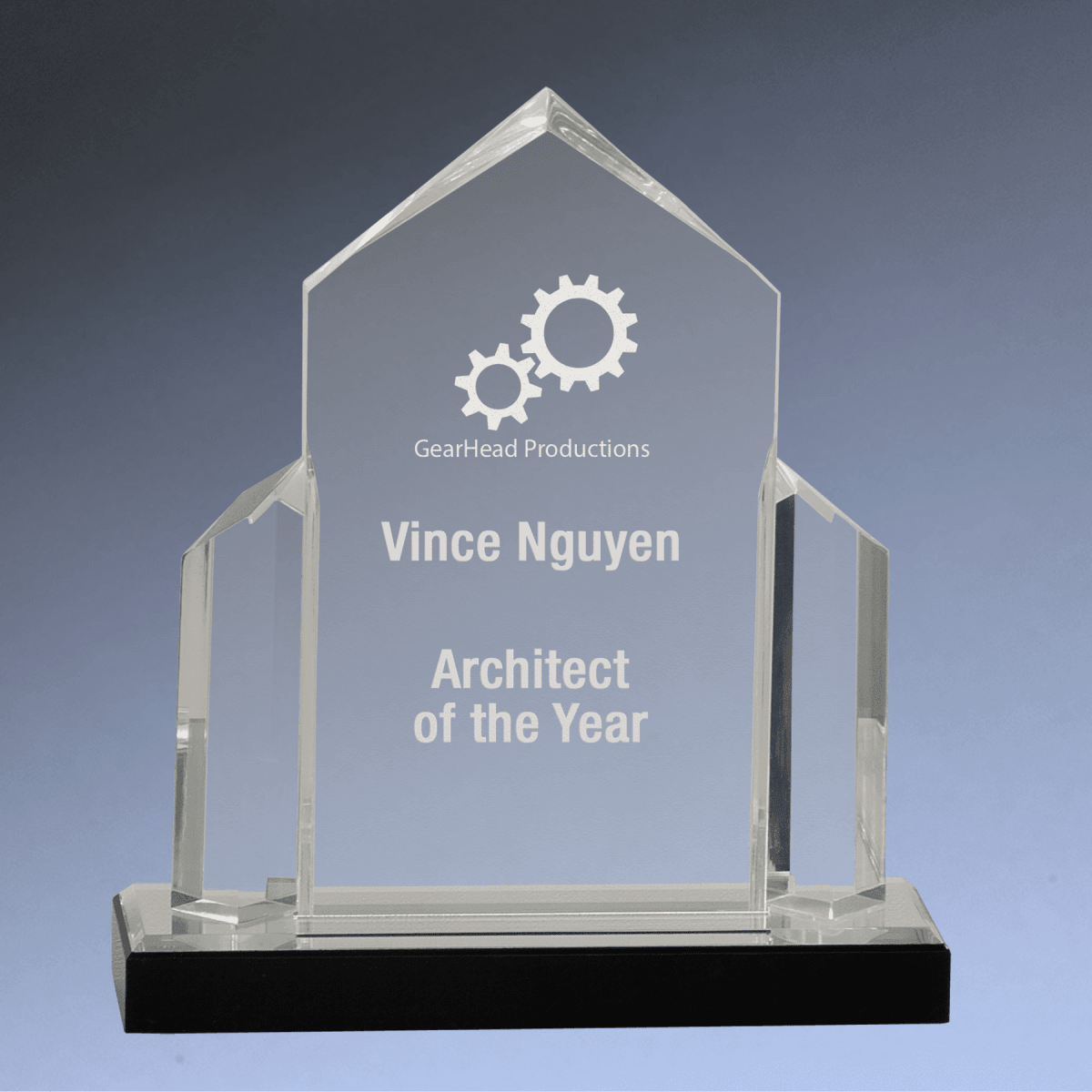 Jewel Post Impress Acrylic Awards in Blue, Gold or Silver - Silver