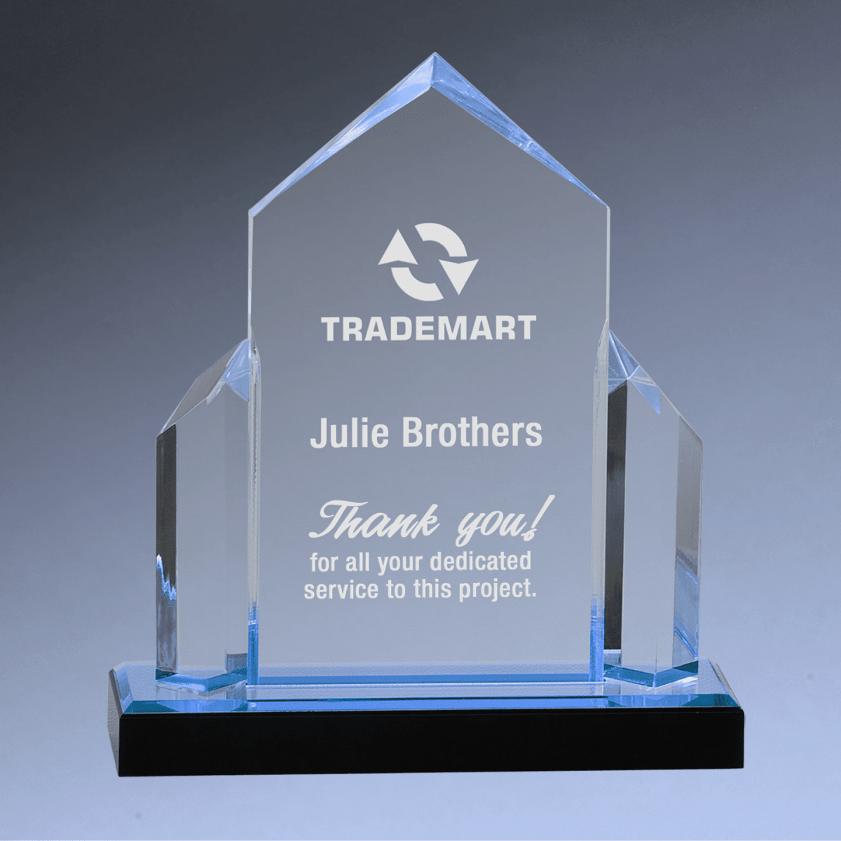 Jewel Post Impress Acrylic Awards in Blue, Gold or Silver - Blue