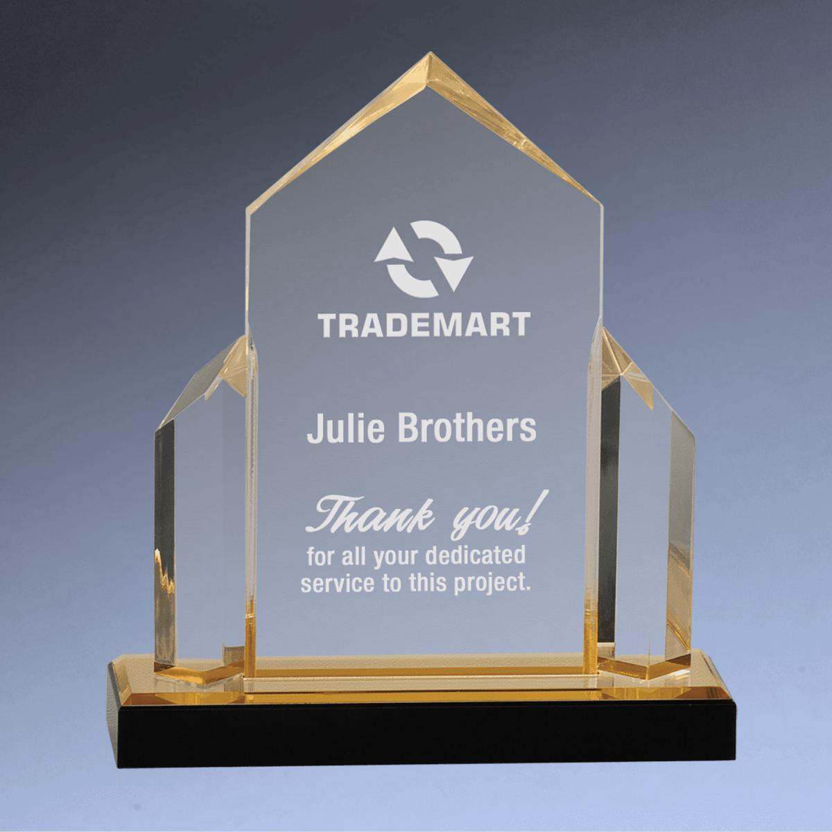 Jewel Post Impress Acrylic Awards in Blue, Gold or Silver - Gold