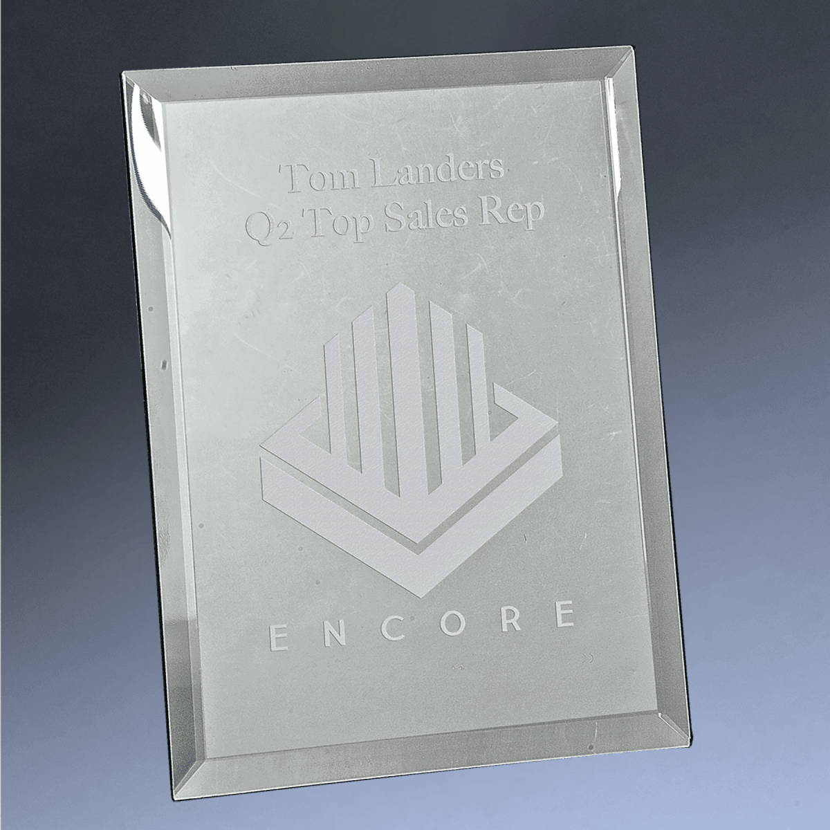 Laser Etched Mirror Glass Plaques for Recognition and Displays - Clear
