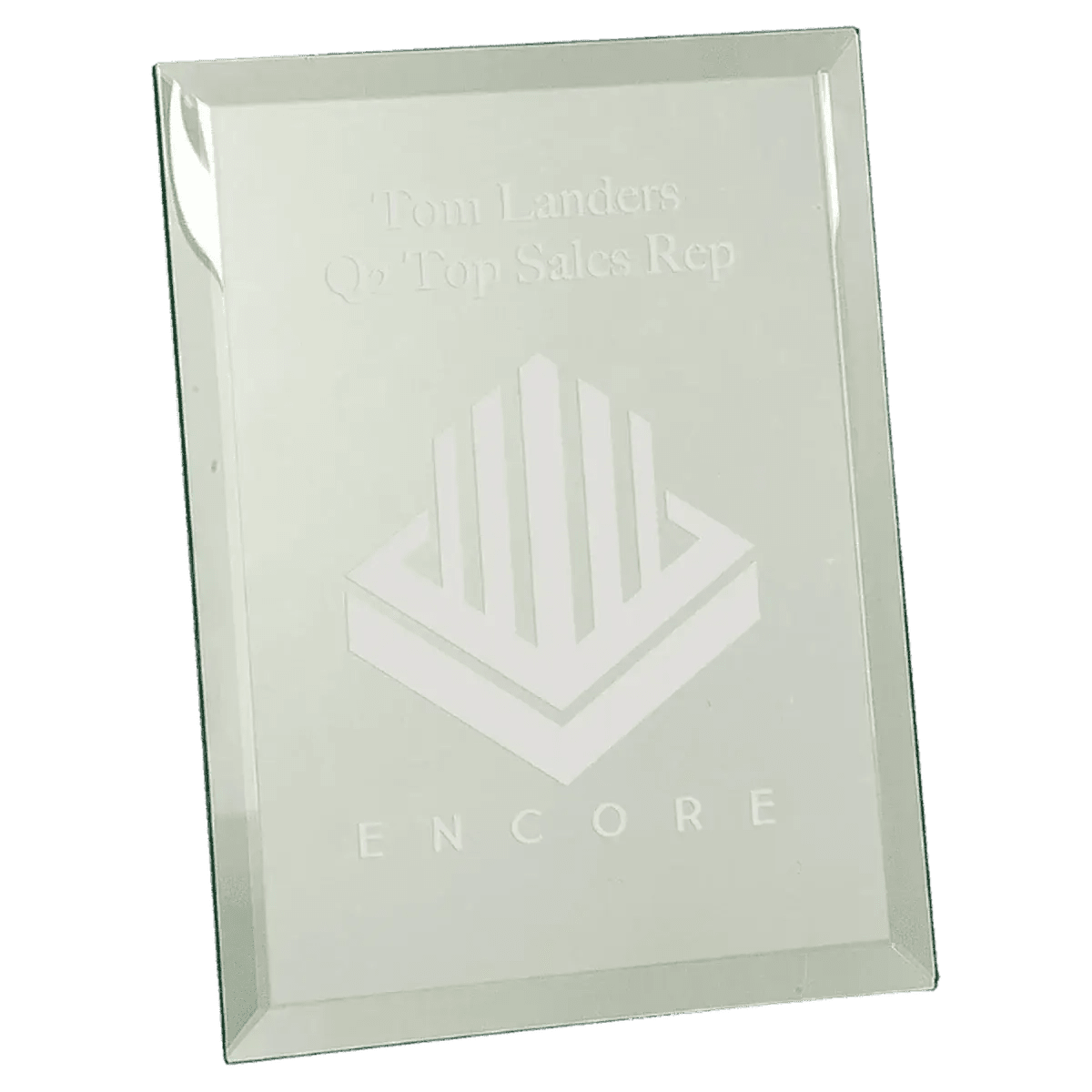 Laser Etched Mirror Glass Plaques for Recognition and Displays - Clear