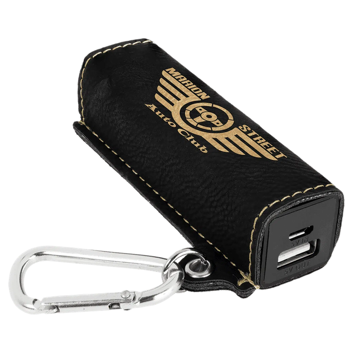 Leatherette 2200mAh Rechargeable Power Bank - LightForce Laser Engraving, LLC