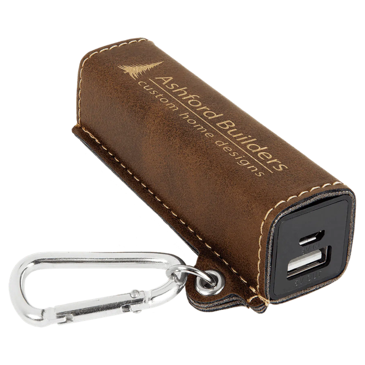 Leatherette 2200mAh Rechargeable Power Bank - LightForce Laser Engraving, LLC