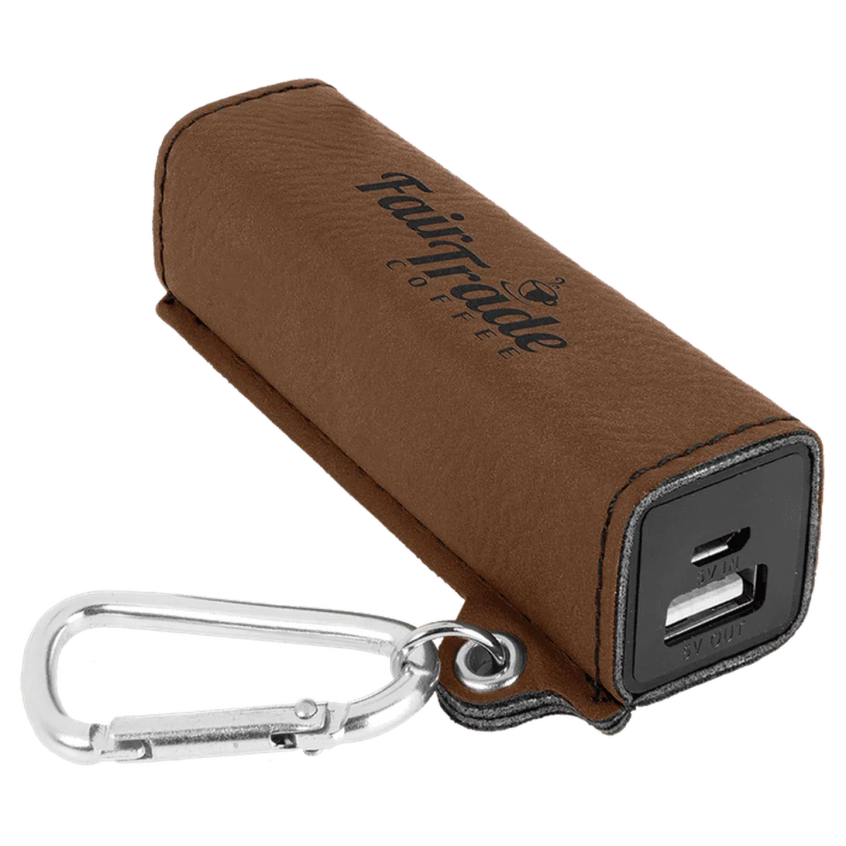 Leatherette 2200mAh Rechargeable Power Bank - LightForce Laser Engraving, LLC