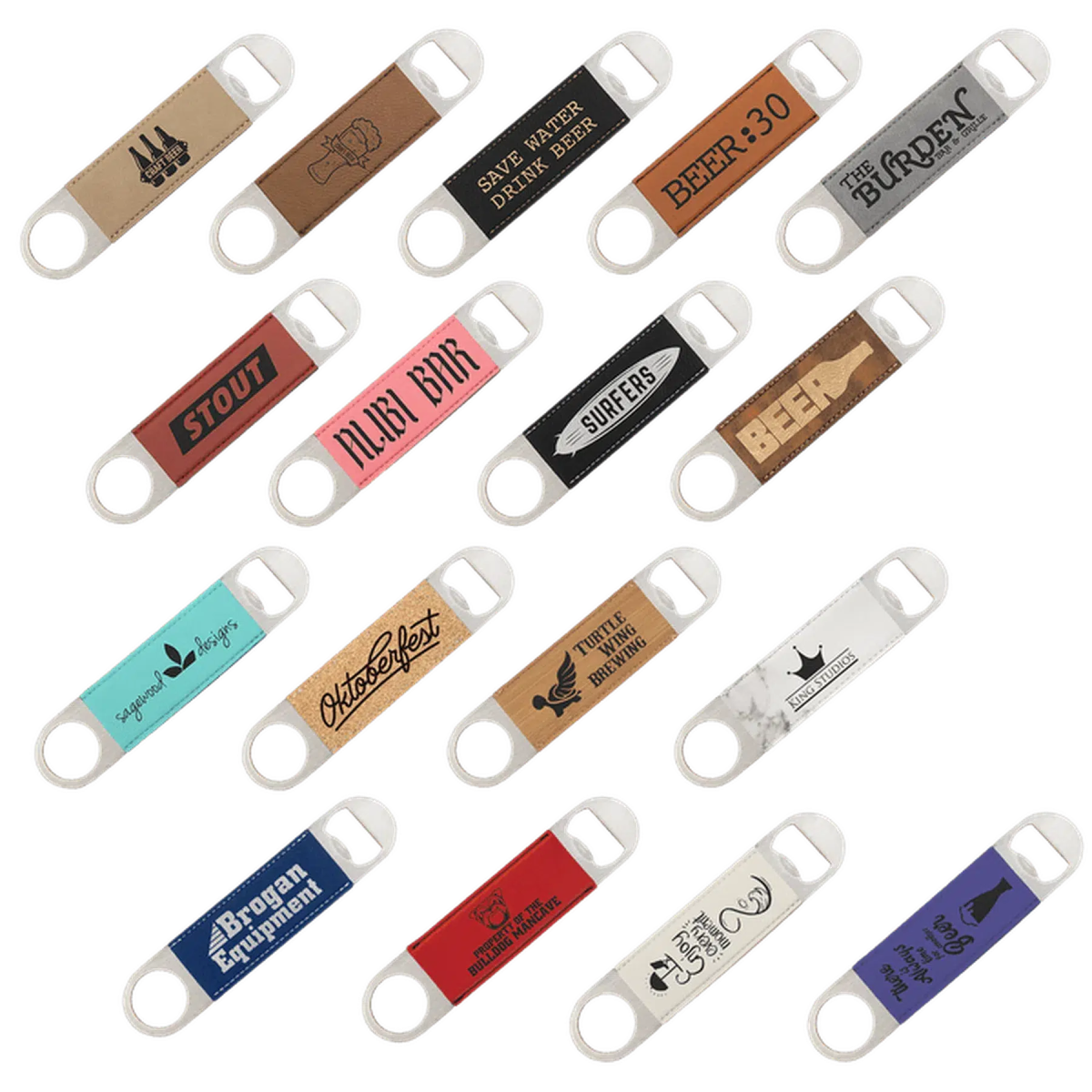 Leatherette Bottle Opener (Various Colors) - LightForce Laser Engraving, LLC