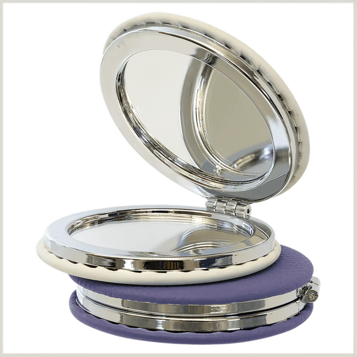 Leatherette Compact Mirror (Various Colors) - LightForce Laser Engraving, LLC