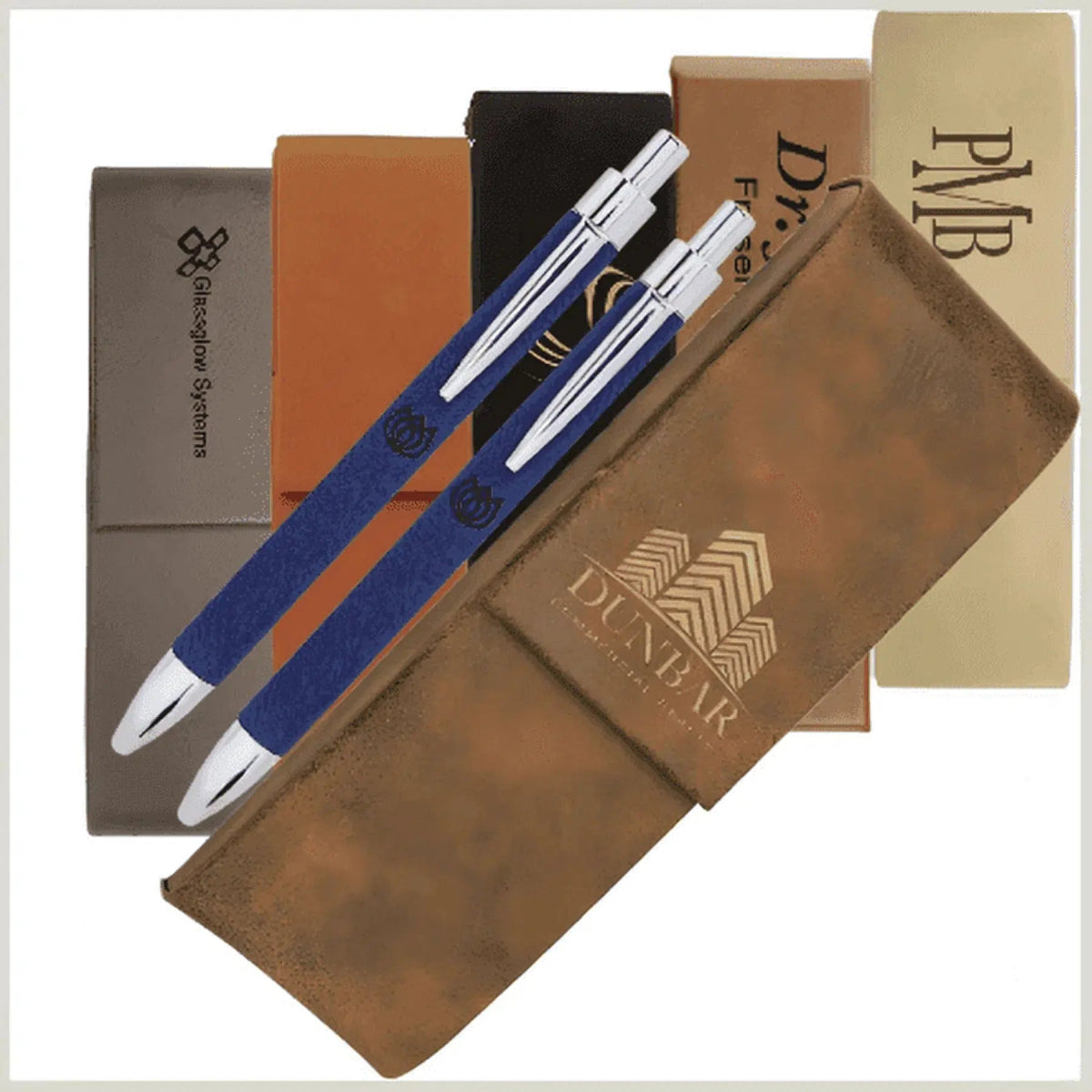 Leatherette Double Pen Case with Magnetic Closure - LightForce Laser Engraving, LLC