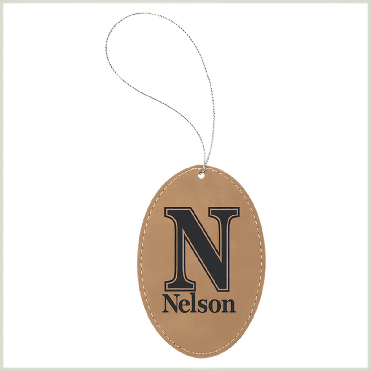 Leatherette Oval Ornament (Various Colors) - LightForce Laser Engraving, LLC