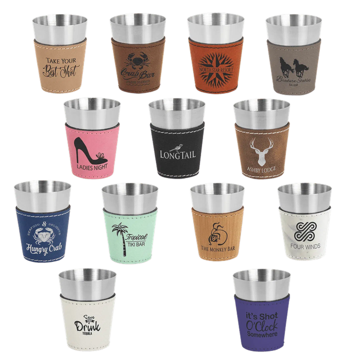 Leatherette Shot Glass (Various Colors) - LightForce Laser Engraving, LLC