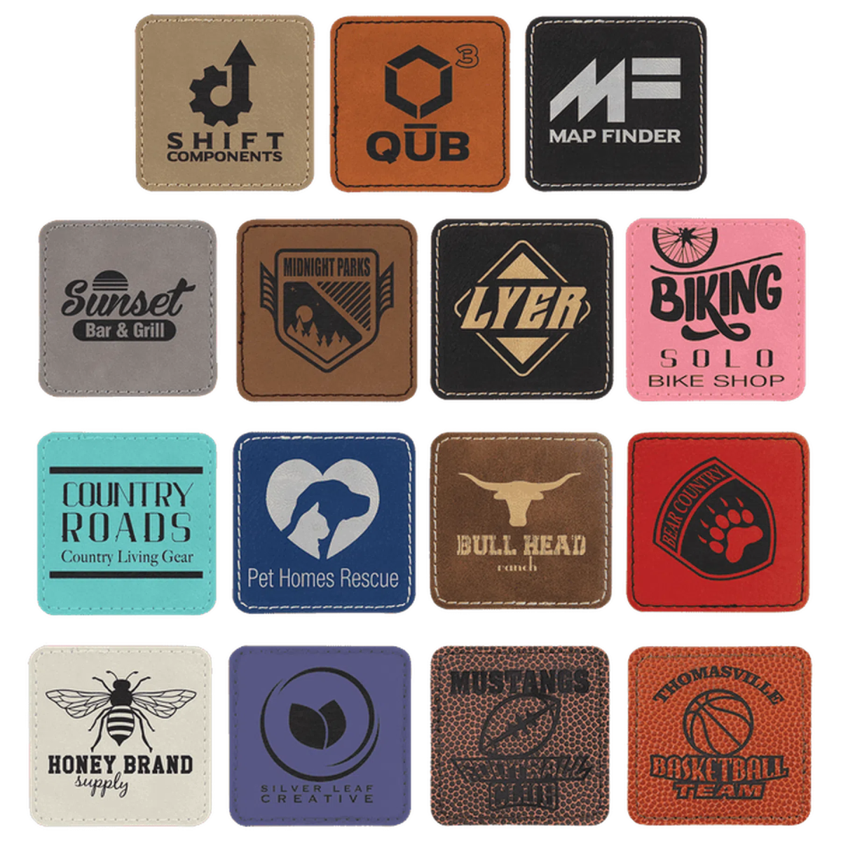 Leatherette Square Patch (Various Colors) - LightForce Laser Engraving, LLC