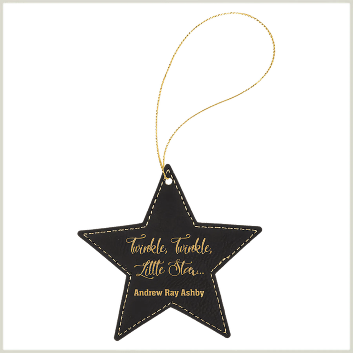 Leatherette Star Ornament (Various Colors) - LightForce Laser Engraving, LLC