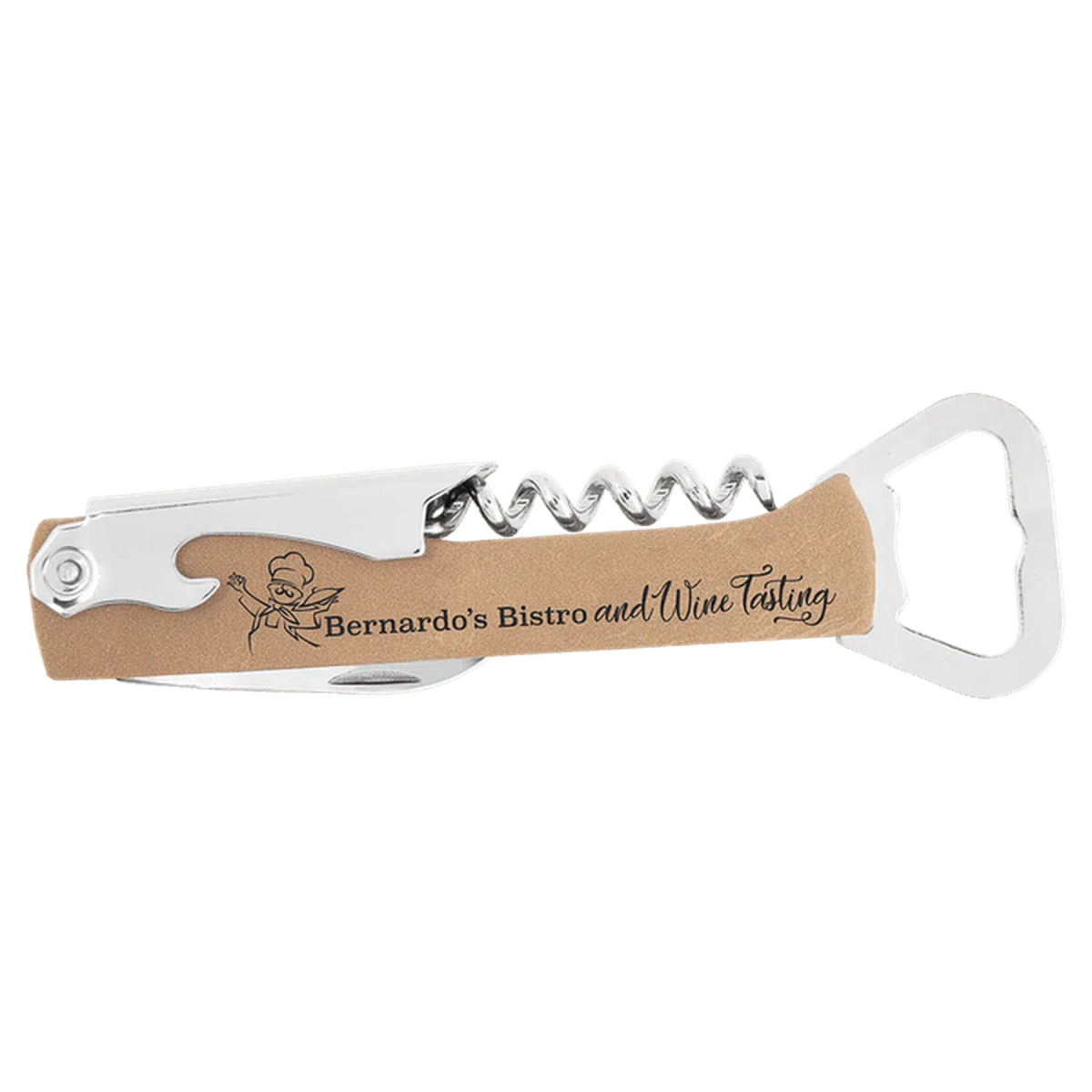 Leatherette Wine Bottle Opener (Various Colors) - LightForce Laser Engraving, LLC