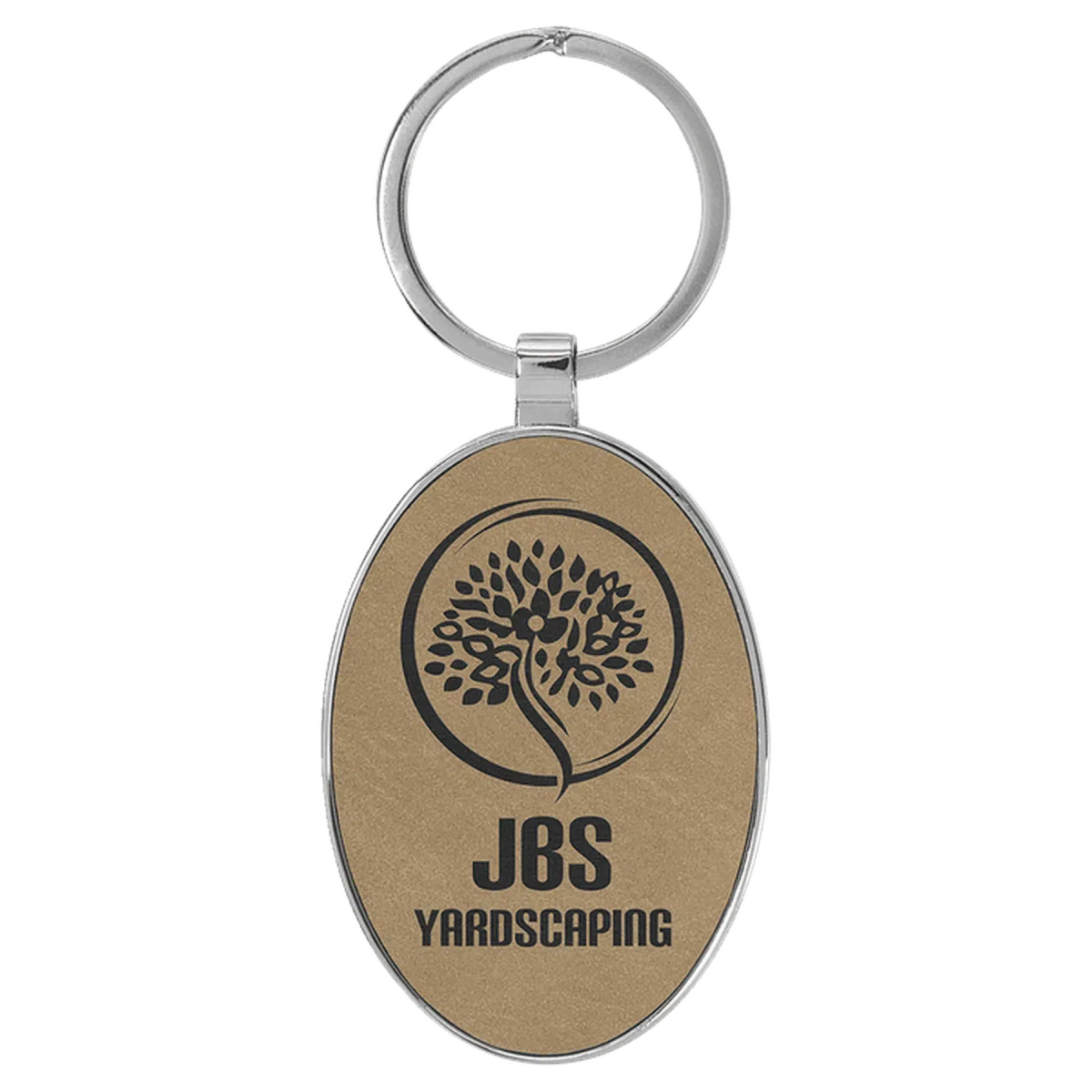 Leatherette/Metal Oval Keychain (Various Colors) - LightForce Laser Engraving, LLC