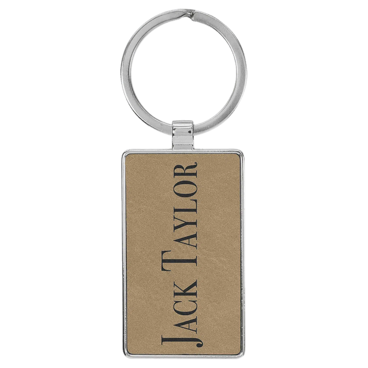 Leatherette/Metal Rectangle Keychain (Various Colors) - LightForce Laser Engraving, LLC