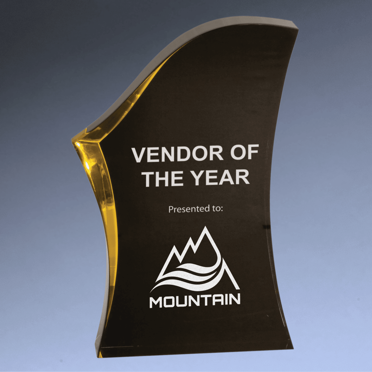 Luminary Surge Acrylic Awards with Color Accents - Black/Gold