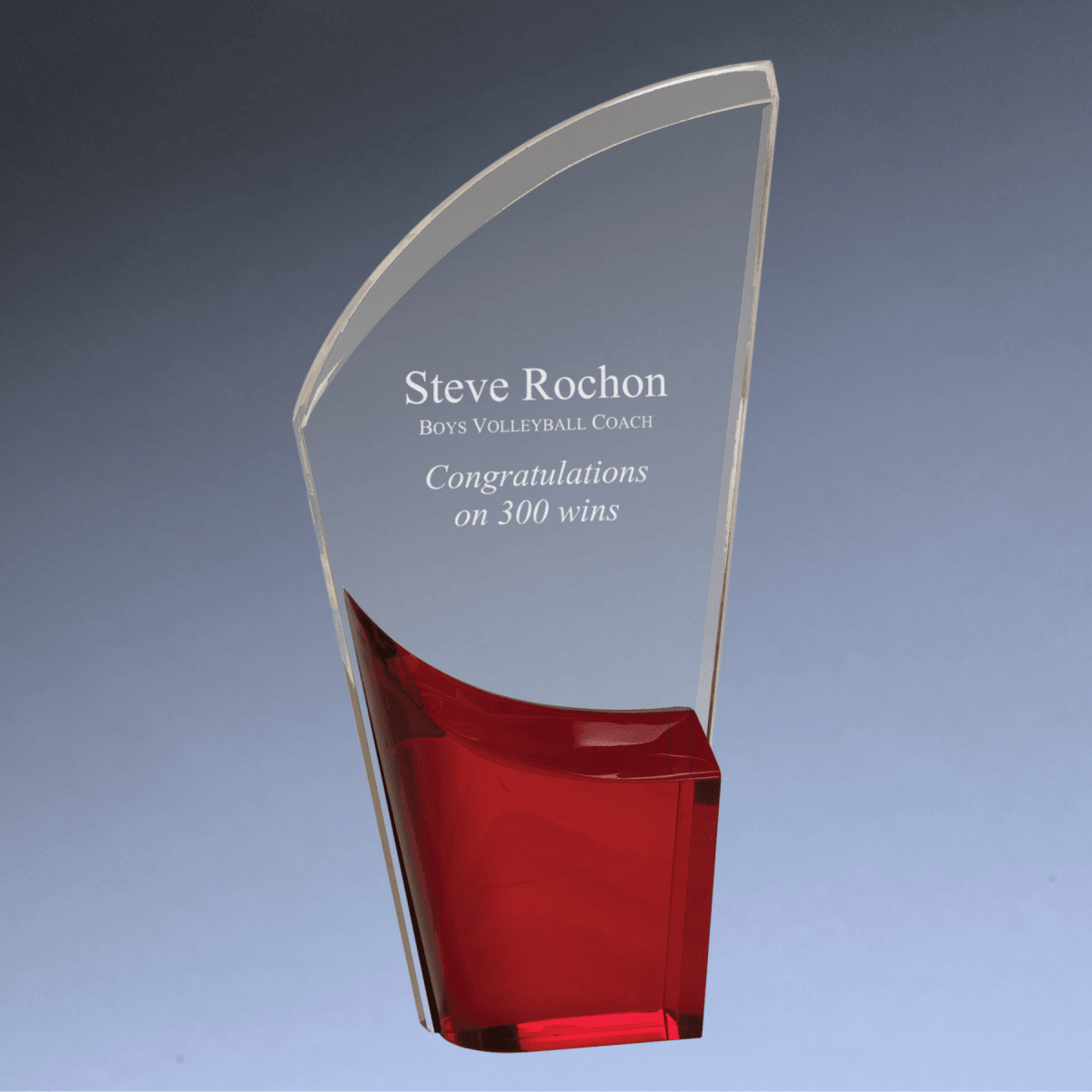 Lunar Acrylic Award – Modern Recognition with Bright Color Accents - Ruby
