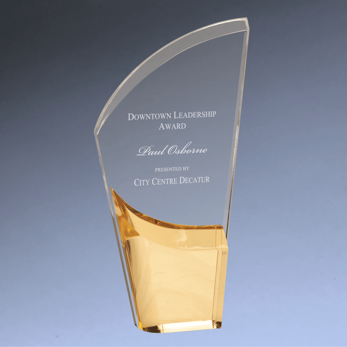 Lunar Acrylic Award – Modern Recognition with Bright Color Accents - Gold
