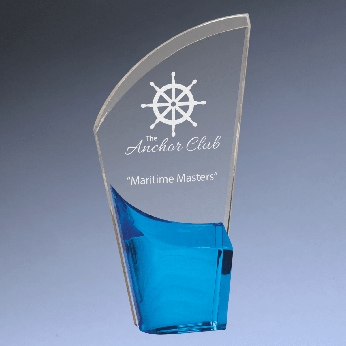 Lunar Acrylic Award – Modern Recognition with Bright Color Accents - Blue
