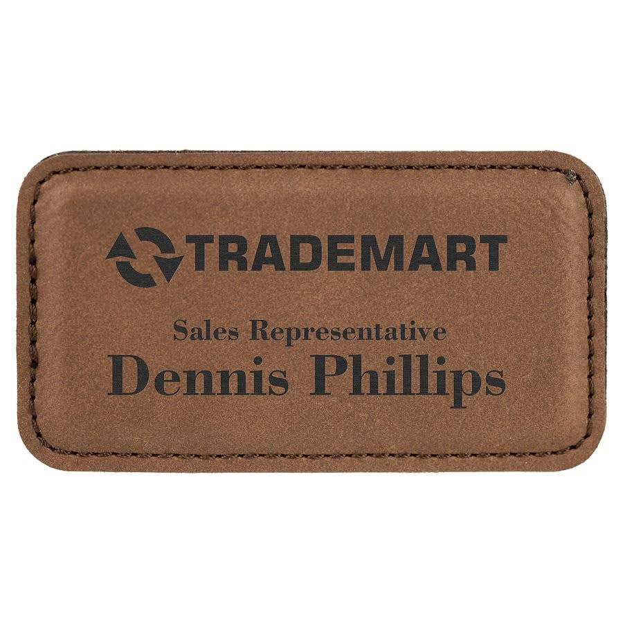 Magnetic Name Badges - Leatherette - Dark Brown/Black