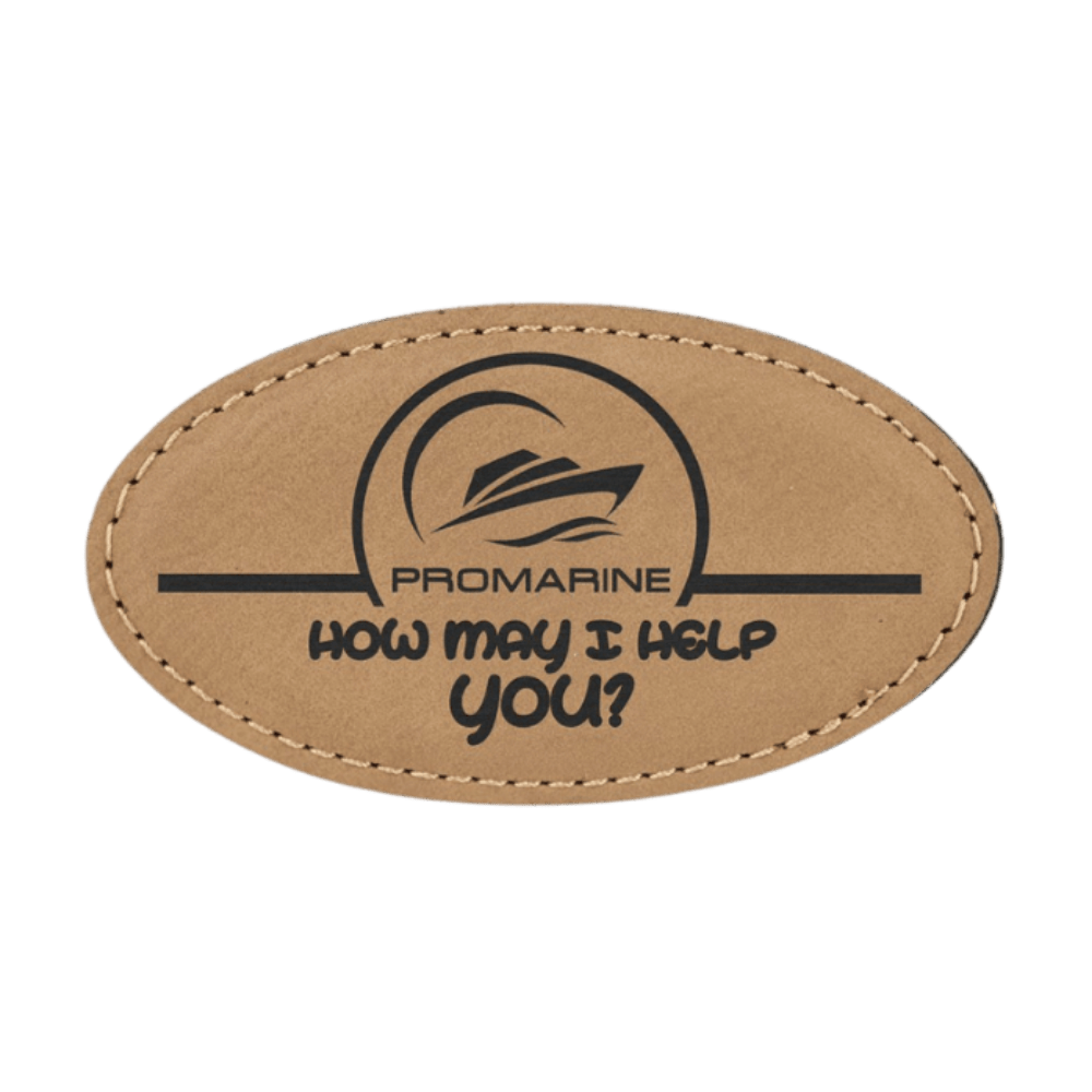 Magnetic Name Badges - Leatherette - Light Brown/Black