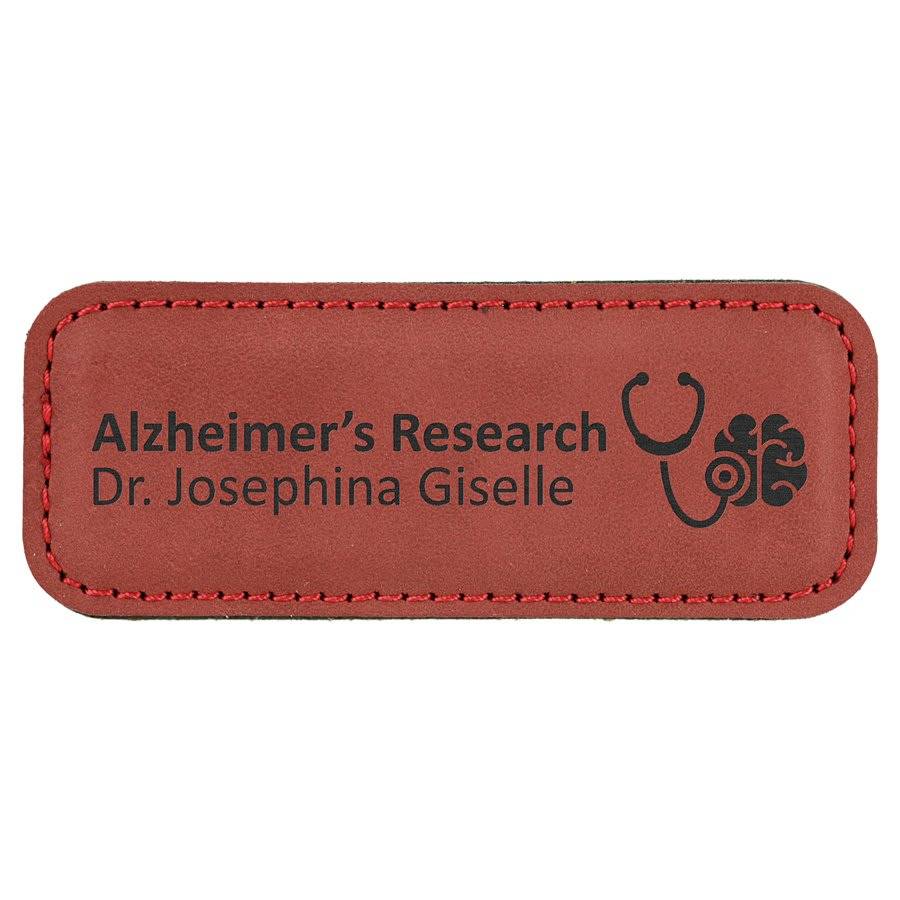 Magnetic Name Badges - Leatherette - Black/Gold