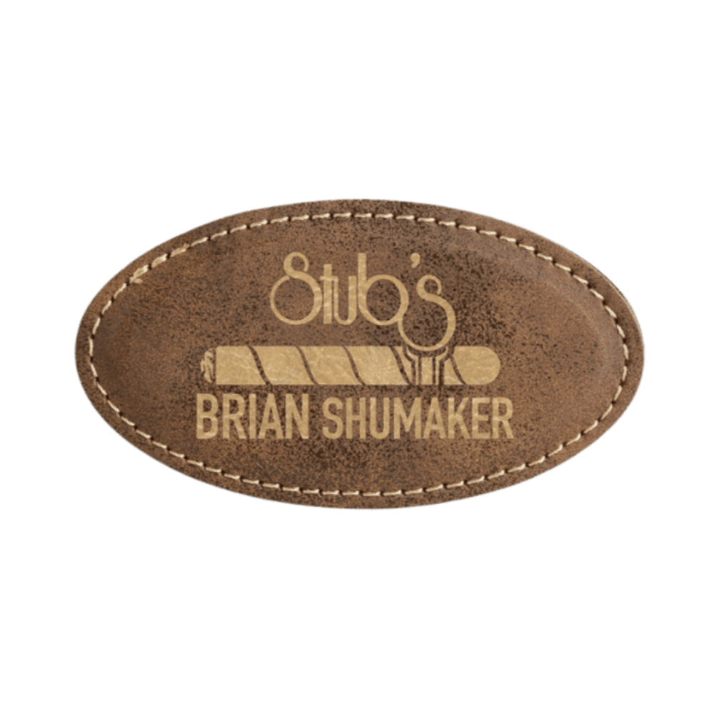 Magnetic Name Badges - Leatherette - Rustic/Gold
