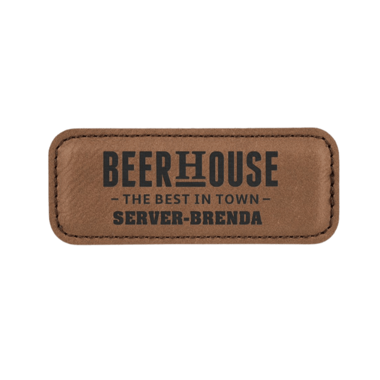 Magnetic Name Badges - Leatherette - Dark Brown/Black