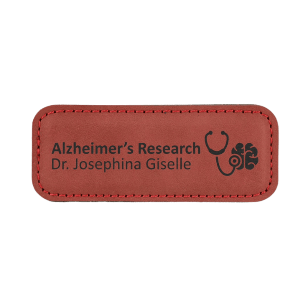 Magnetic Name Badges - Leatherette - Rose/Black