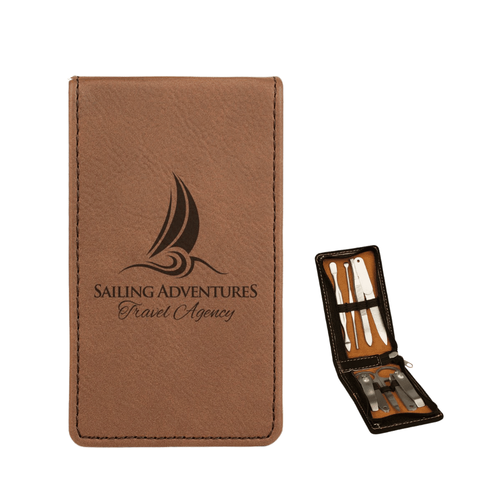Manicure Gift Set in Leatherette Colors - Dark Brown