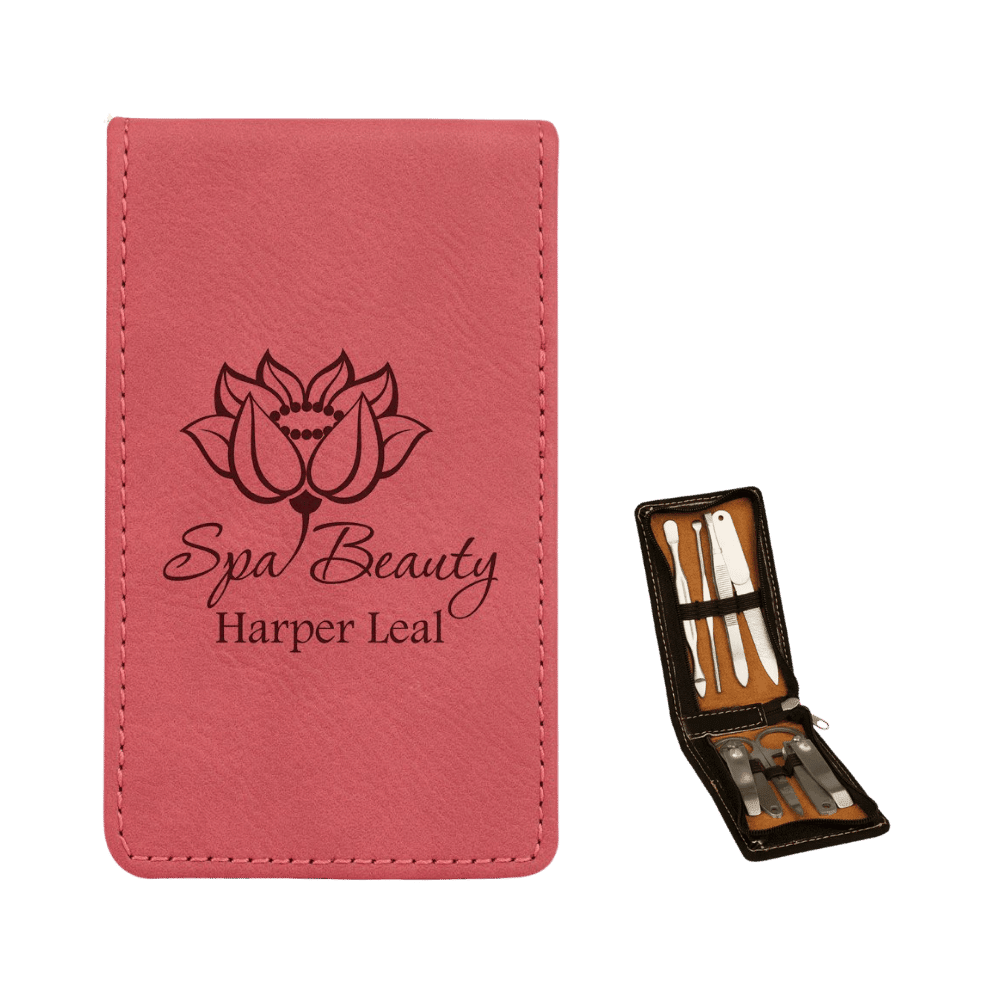 Manicure Gift Set in Leatherette Colors - Pink