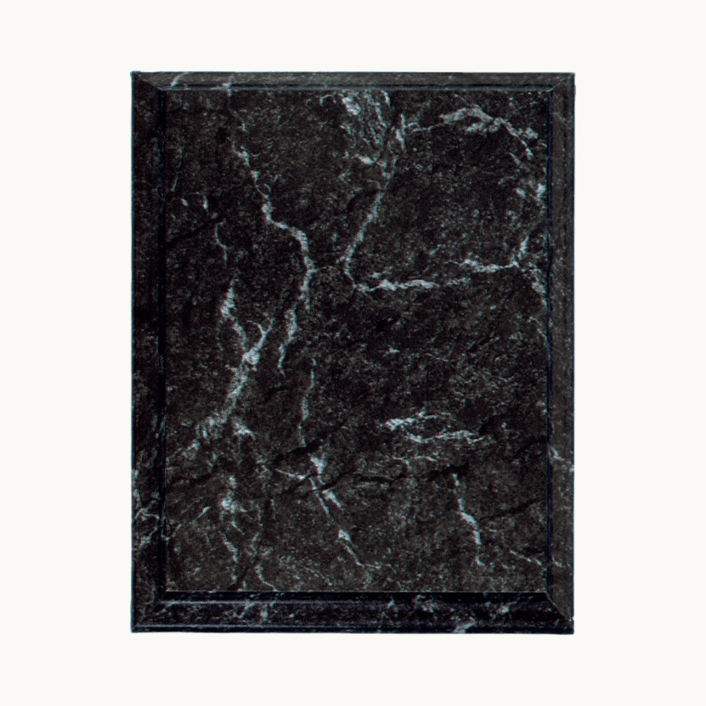Marble Finish Plaque Boards | Add Plate or Frame for a Custom Award - Black Marble