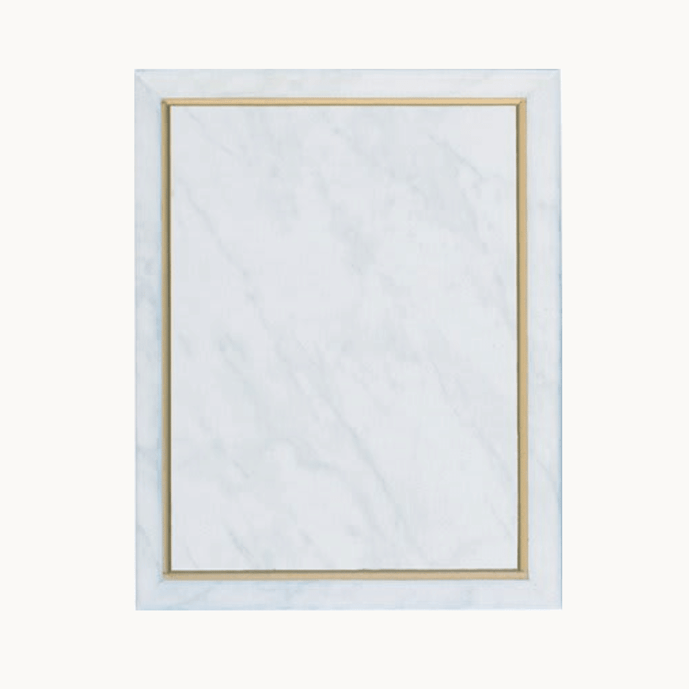 Marble Finish Plaque Boards | Add Plate or Frame for a Custom Award - White Marble