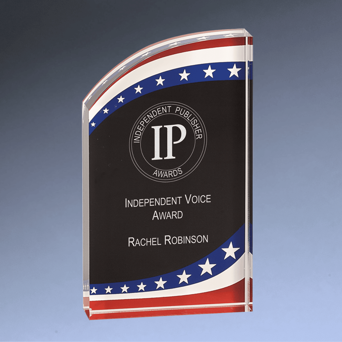 Marble Rounded Acrylic Award with Gold Accents - Stars & Stripes