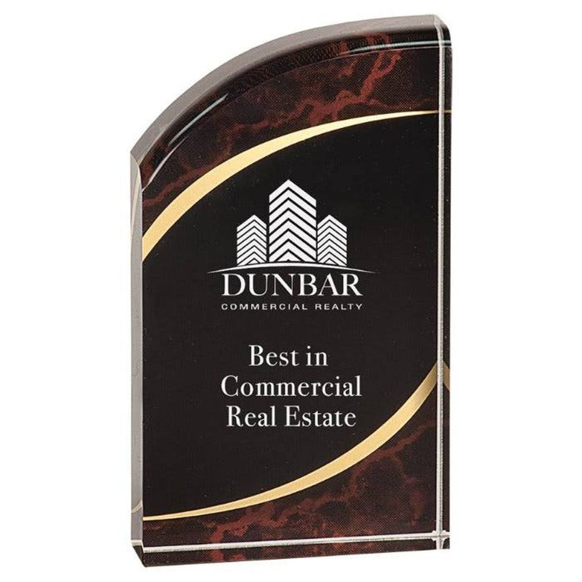 Marble Rounded Acrylic Award with Gold Accents - Stars & Stripes