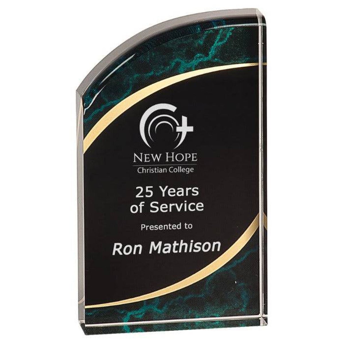 Marble Rounded Acrylic Award with Gold Accents - Stars & Stripes