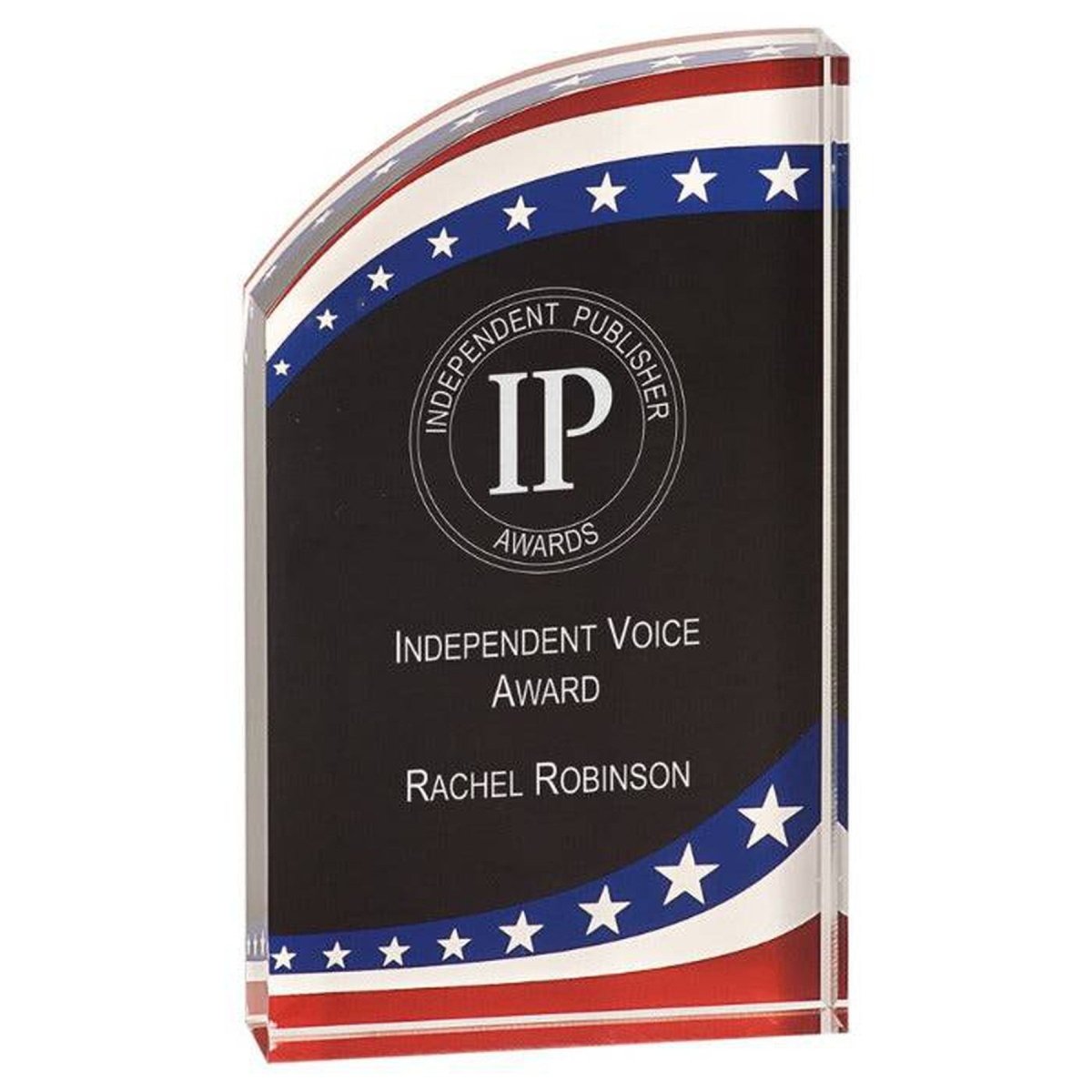 Marble Rounded Acrylic Award with Gold Accents - Stars & Stripes