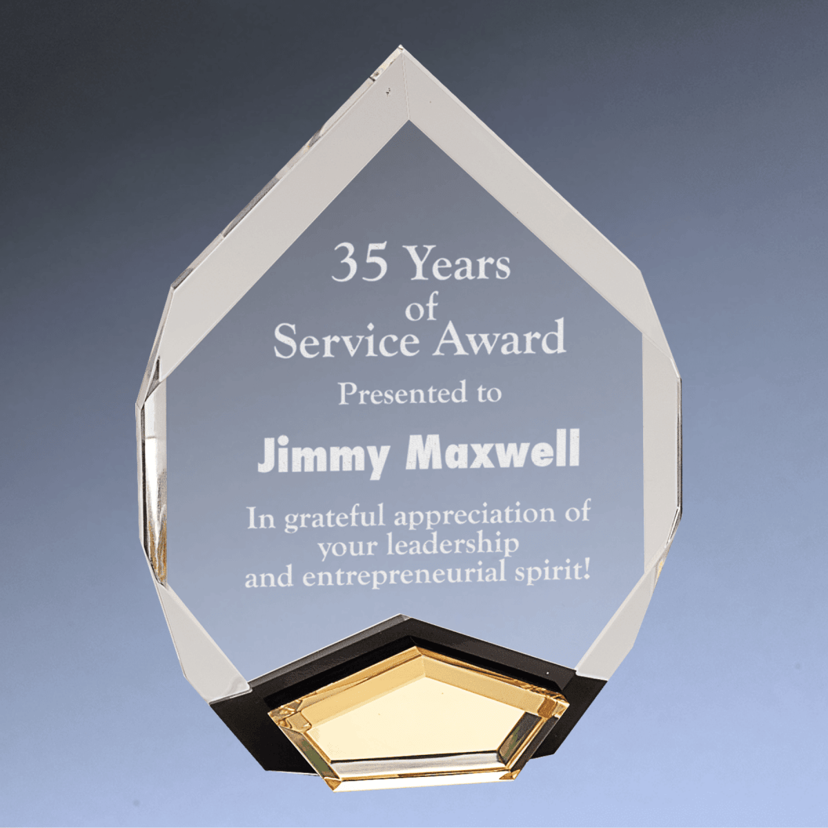 Marquis Acrylic Award with Diamond Color Accents - Gold