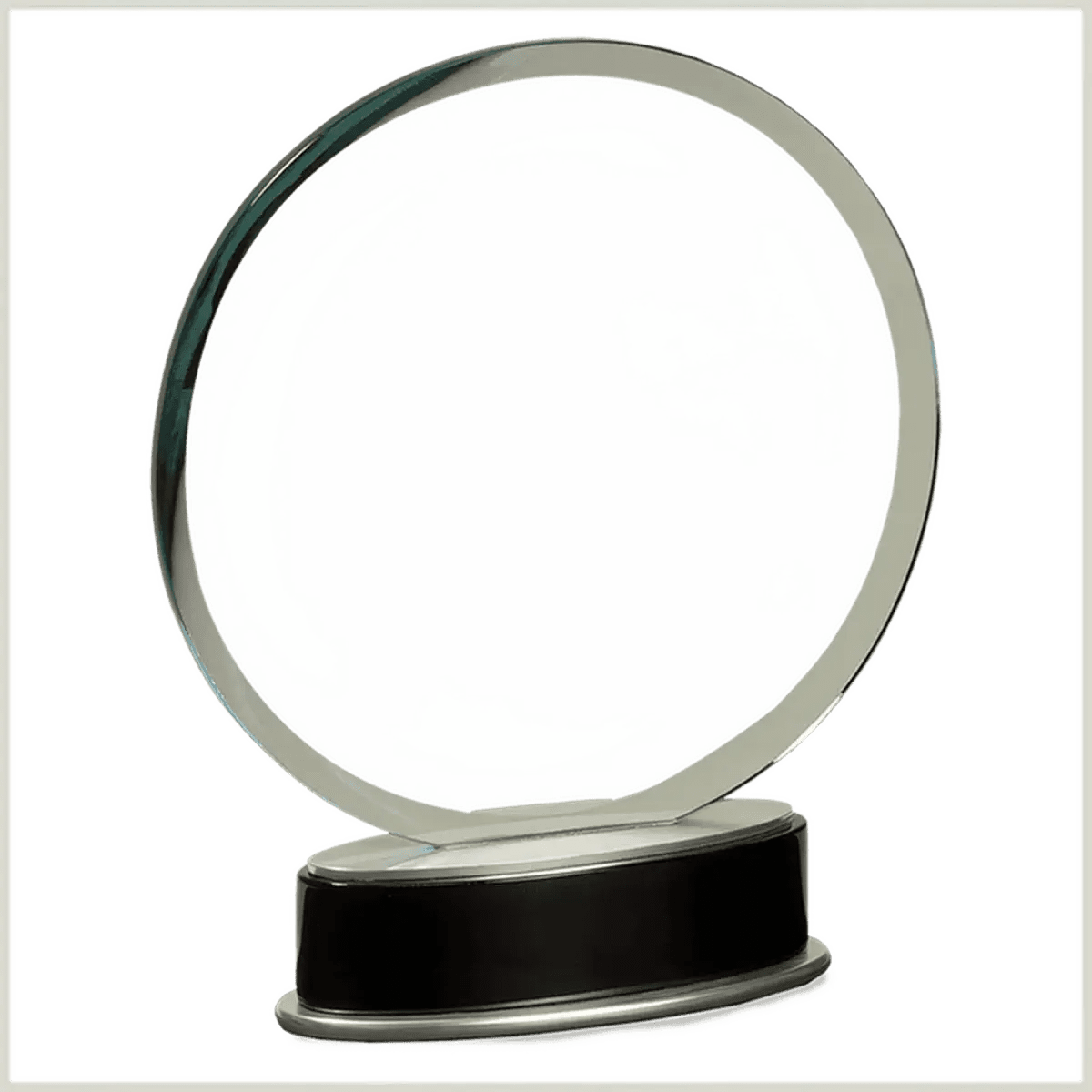 Metro Glass Awards – Jade Glass on Black Piano Finish Base - Fan